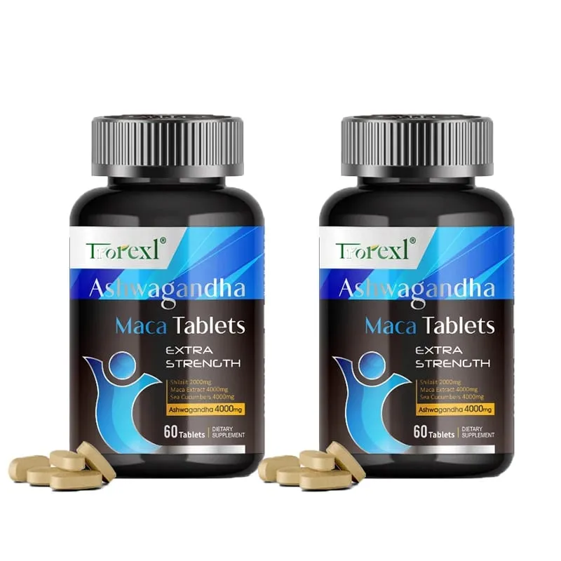 Ashwagandha Maca Tablets - Suplemento Masculino - Resistência para Homens