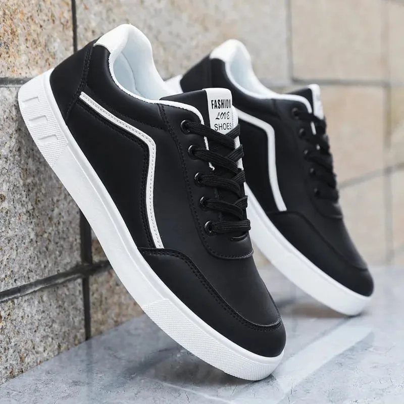White Vulcanized Sneakers for Men Flats Comfortable Shoes Lace Up Fashion Plus Size 39-48 Autumn Spring
