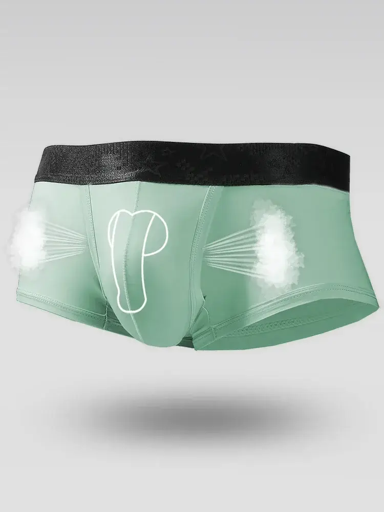 Spermatic underpants Men's ice silk summer thin boys' scrotal buttonstock split varicose boxer shorts