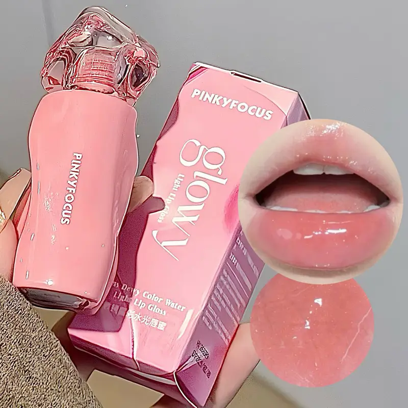 Pinkyfocus batom brilhante espelho brilho labial hidratante hidratante suculento nu lábio matiz longa duração diário natural maquiagem batom