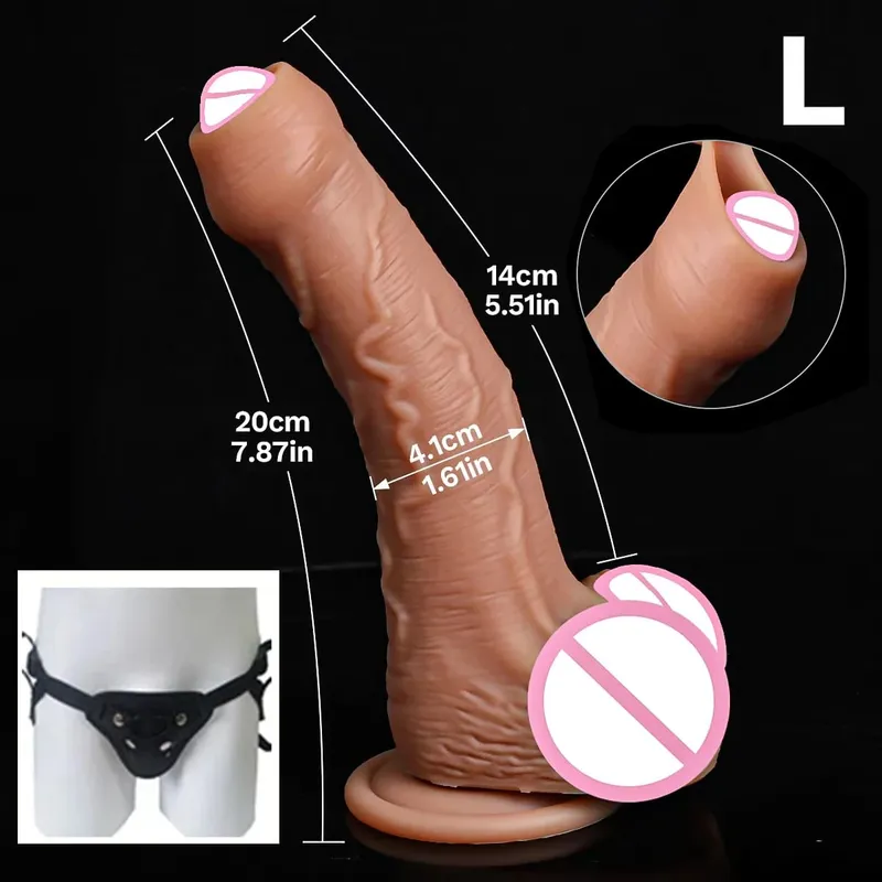 Barato pau macio realista strapon grande vibrador pele sentir pênis pequeno duplo silicone ventosa pau gay anal sexo brinquedos homens mulheres — image 9