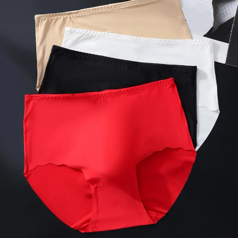 男士超薄三角褲無縫冰線大尺碼三角褲 3D 凸袋純色內衣高腰透氣內褲