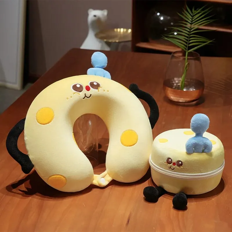 U-Shaped Pillow With Box Plush Sleep Neck Protection Pillow Office Cushion Cute Lovely Travel Pillows For Children/Adults