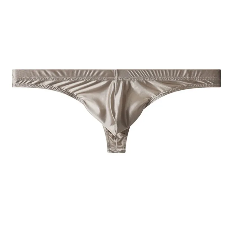 Roupa interior de seda gelo respirável g-string nova marca roupa interior masculina estilo clássico tangas leve roupa interior de seda gelo