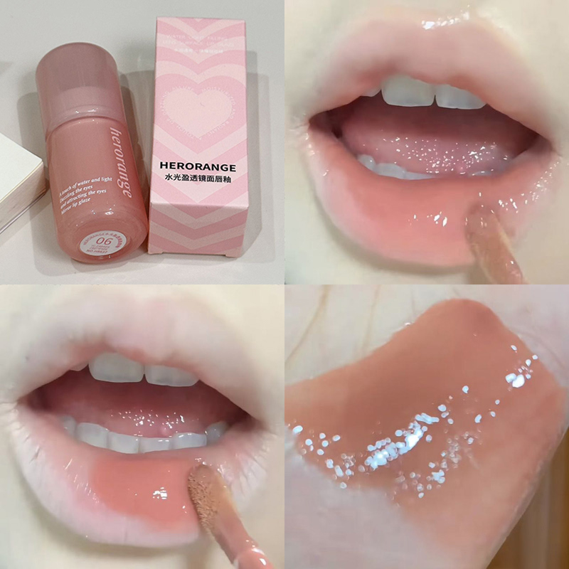 Espelho água brilho labial cristal geléia batom hidratante plumping hidratante colorido lábio matiz lábios cuidados maquiagem beleza