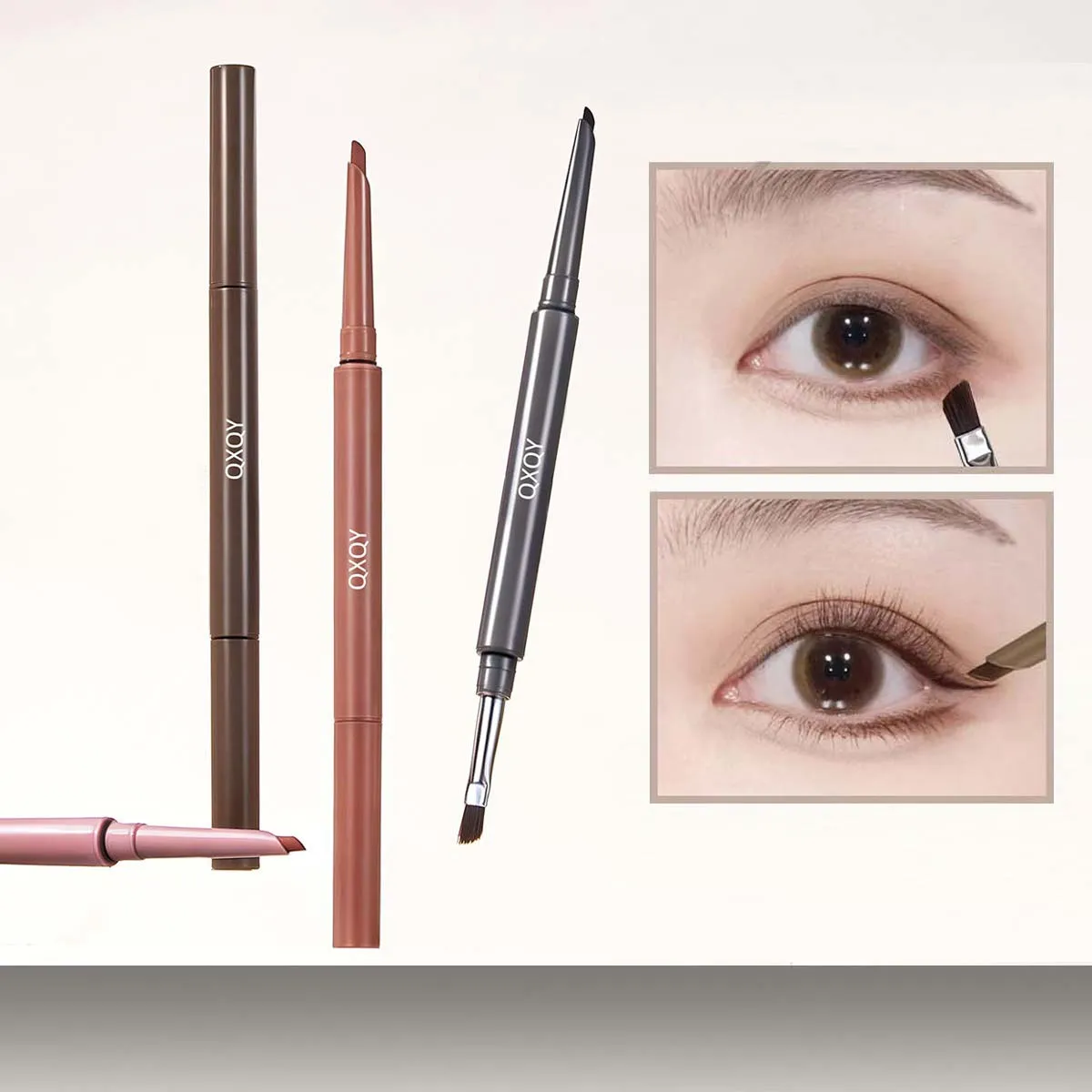 Delineador em gel de cabeça dupla, fácil de colorir, suave e à prova d'água, à prova de suor, marrom escuro, contorno de olhos, cosméticos, 1 peça — image 6