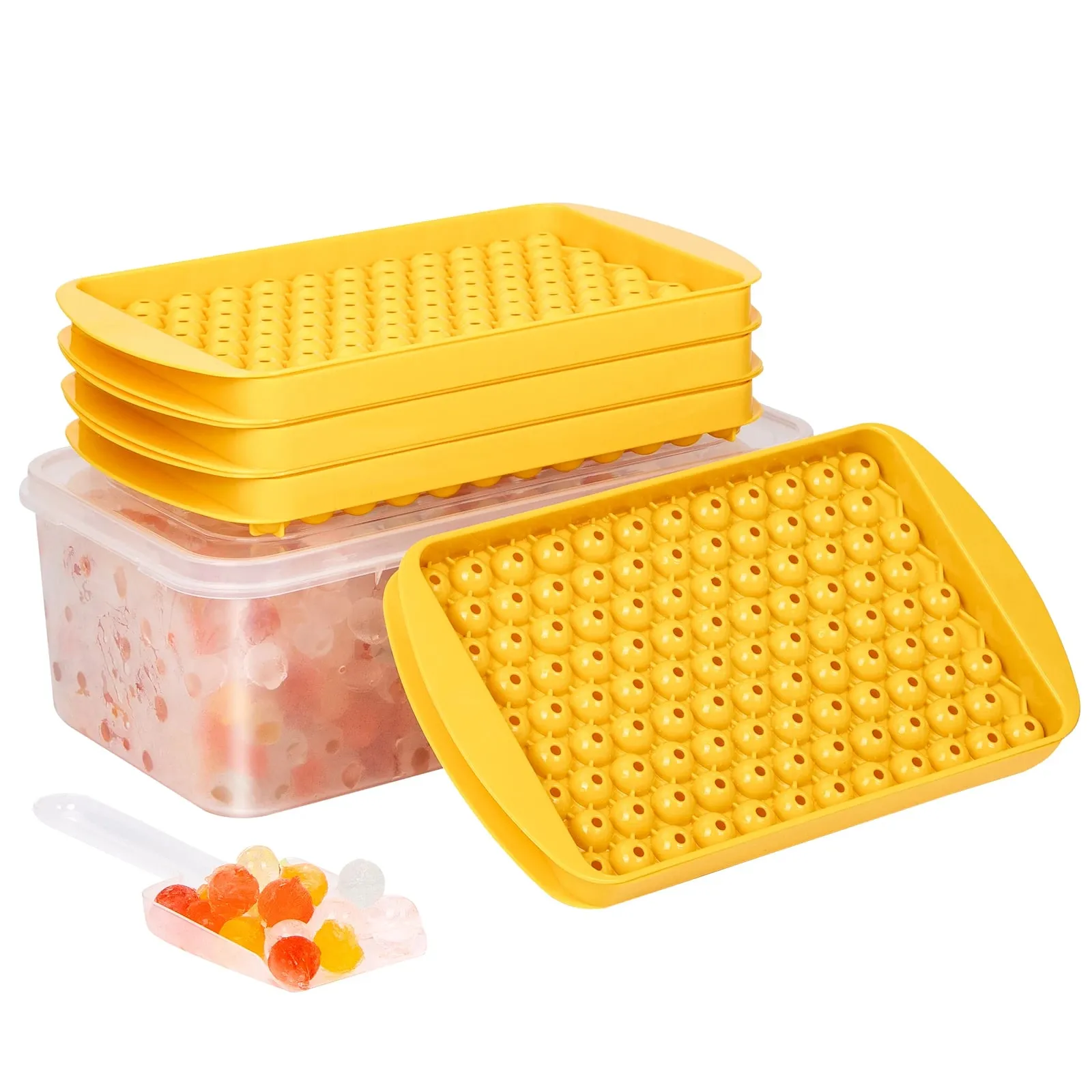 Mini Ice Cube Tray 104 Holes Round Ice Ball Mold Tiny Crushed for Chilling Bar Cocktail Whiskey Drink Coffee Juice Kitchen Tool