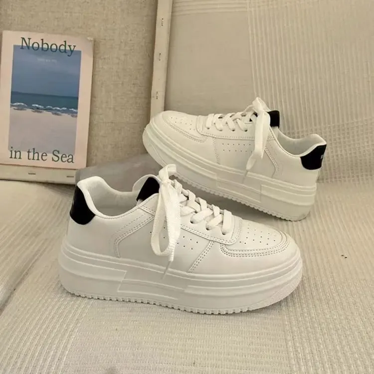 Mulheres plataforma sapatos de lona altura crescente tênis grossos para jovens meninas formadores ao ar livre senhoras calçados sola grossa