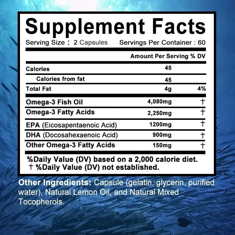 Omega 3 魚油 - 支持大腦神經系統，有益於心血管和皮膚健康 抗氧化劑
