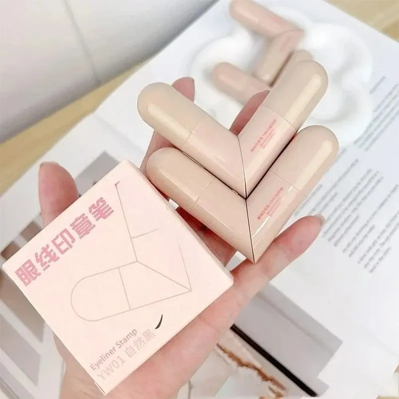 懶人一體式眼線筆雙頭可旋轉精準輪廓密封持久防水快乾液體眼線筆