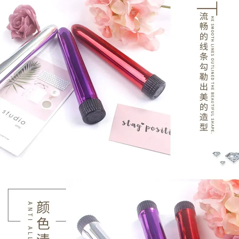 6-Color Metal Body Vibrator AA Battery Powered 18cm Relaxation Massage Bullet Seducer clitoral stimulation Sex toys for Women