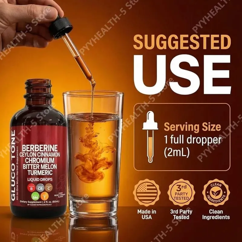 Berberina com Suplemento de Canela do Ceilão Gotas Líquidas + Extrato de Melão Amargo Glucomanano Gymnema Cromo Cúrcuma 60ml