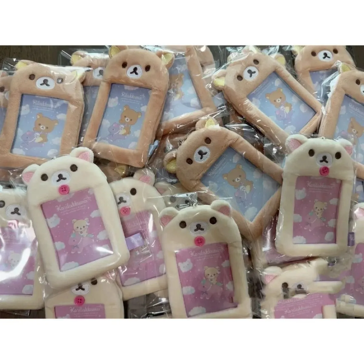 Rilakkuma Plushes ID Card Holder Keychains New Anime Relax Bear Passport Cover Key Ring School Bus Bank Cards Bags Pendants Gift