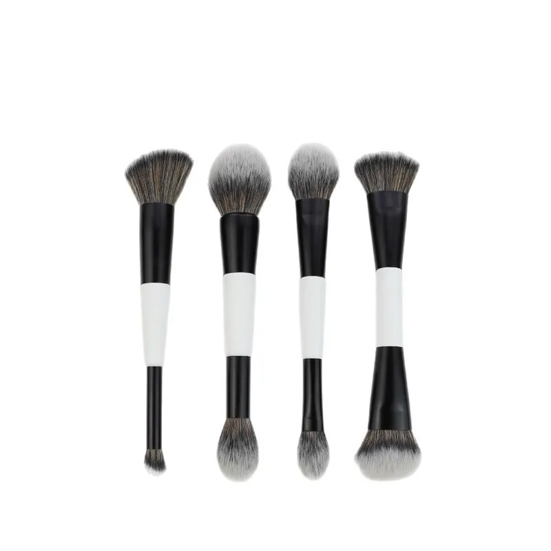 Conjunto de pincéis de maquiagem de cabeça dupla F1-F4 para base blush destacando ferramentas de beleza modelador facial pincéis cosméticos