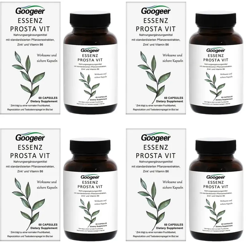 Googeer Prosta Vit Essenz Cápsulas para Homens Suporte à Saúde da Bexiga e do Trato Urinário com Zinco Vitamina B6 Saw Palmetto 60 Contagem