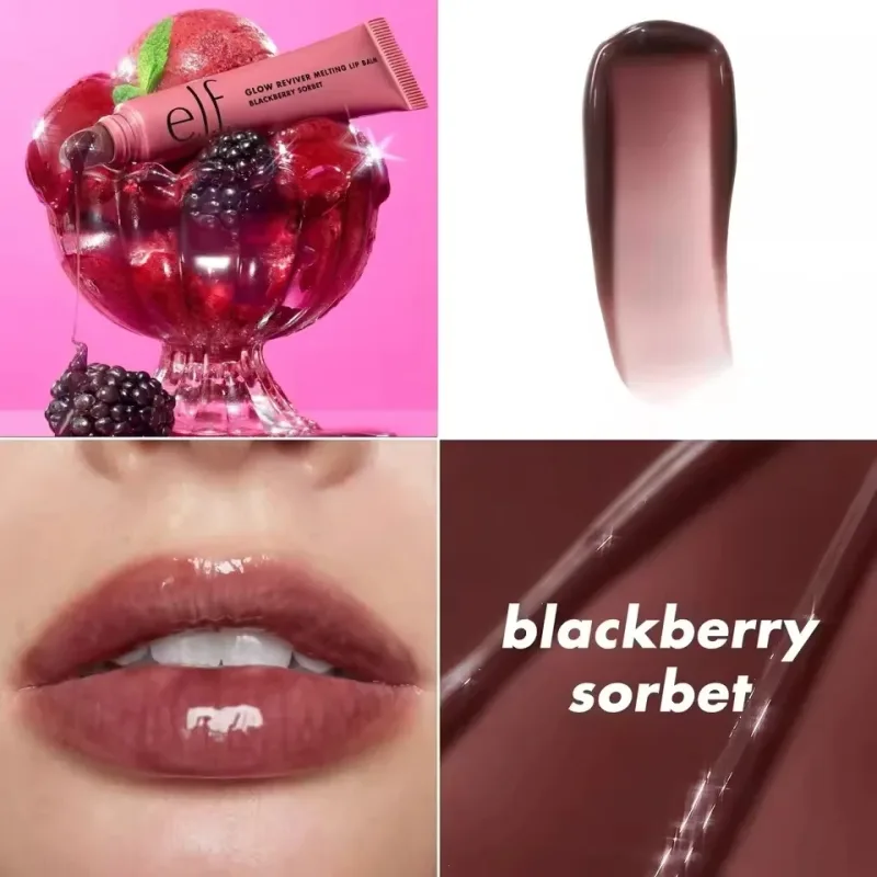 Popular marca elf portátil sabor de frutas brilho labial fino hidratante reparação nutritiva melhorar linhas labiais colorido bálsamo labial cosméticos