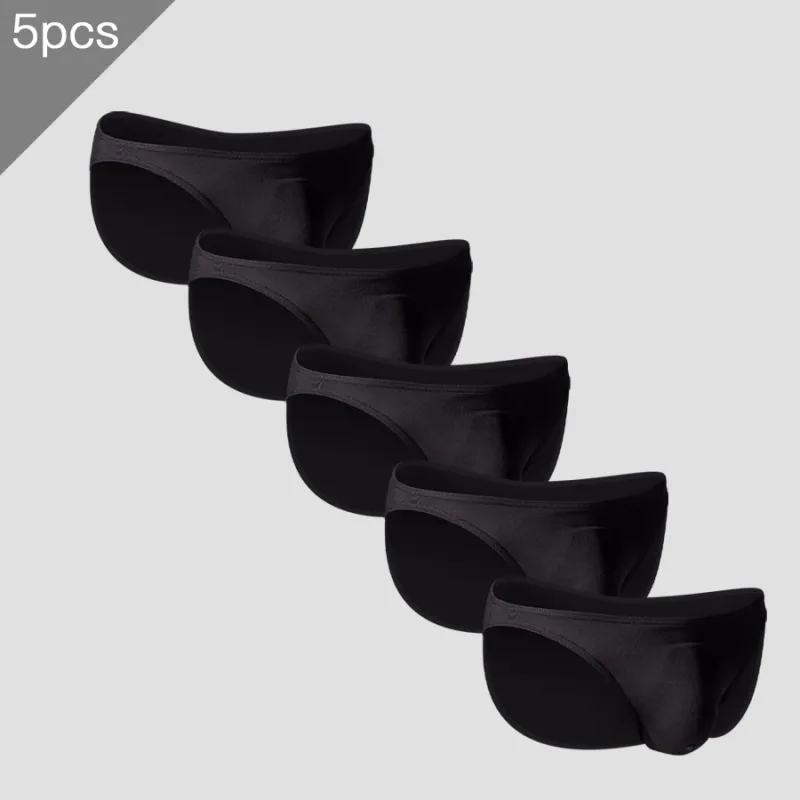 5pcs Men's briefs U convex mode thin stretch sexy low waist tight narrow hem underpants