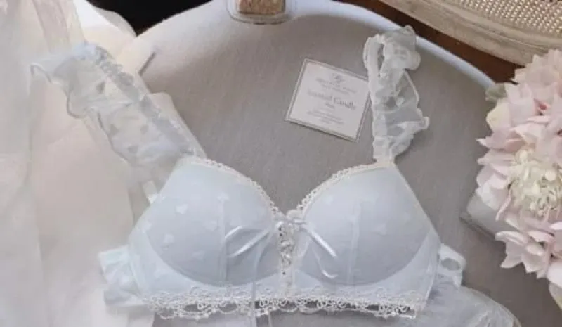 Bonito estilo alemão conjunto bralette sem fio rendas sutiã de treinamento para adolescentes doce primeiro sutiã para peito pequeno confortável meninas lingerie