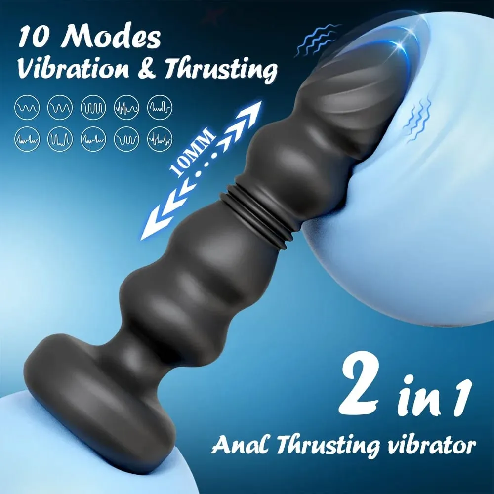 Empurrando Plugue Anal Vibrador Contas Anal Masculino Massageador de Próstata Telescópica Vibratória Butt Plug Estimulador Brinquedos Sexuais para Mulheres Homens