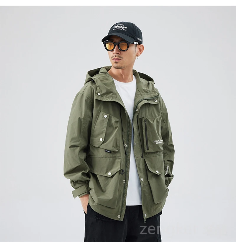 Spring Autumn Large size jacket black Coat Men's Plus size Windproof Man Windbreaker Pocket Jacket 170kg 12xl 11XL