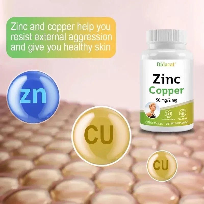 Zinc + Copper Capsules - Support Healthy Skin and Immune System Increase Vitality Skin Care
