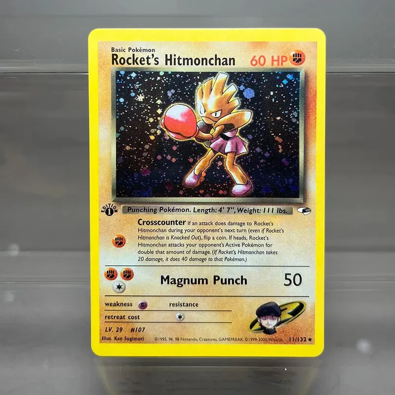 Cartões pkm 1ª edição desafio de academia 1996 conjunto de base cartões de folha única mewtwo gengar raichu jogo coleção cartões ptcg cartões proxy