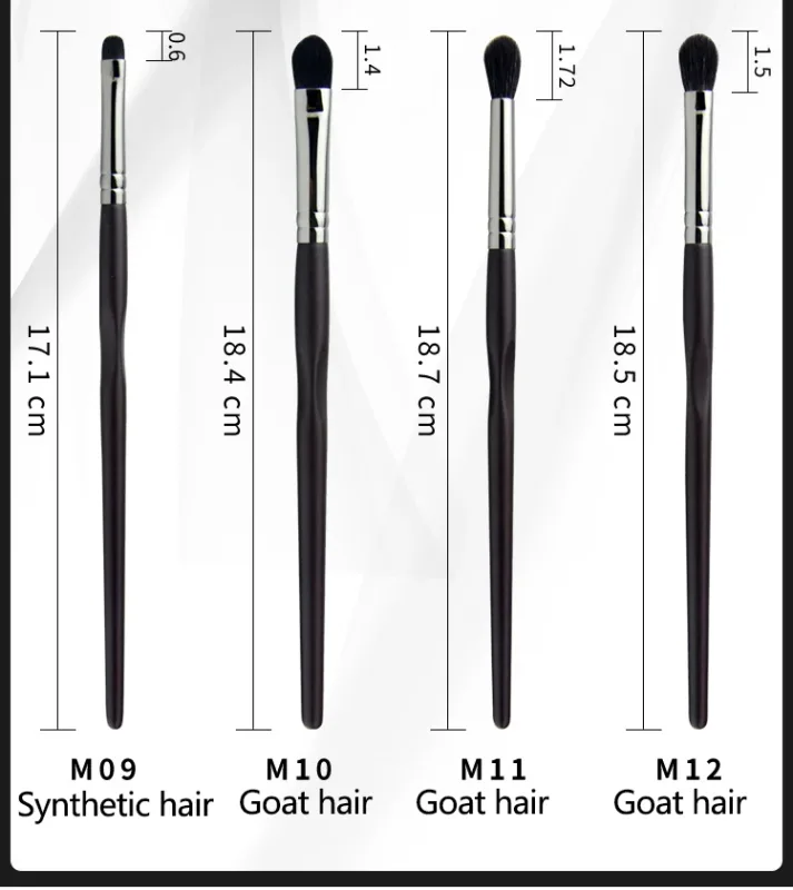 4 pçs pincéis de maquiagem de sombra de olho de cabelo animal sombra de olho sobrancelha compõem escova mistura vinco corretivo ferramentas básicas de beleza acessórios — image 5