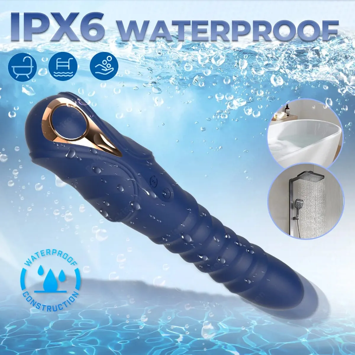 推力震動器 G 點震動器肛門假陽具帶 10 震動 3 推力液體矽膠陰道按摩陰蒂刺激器