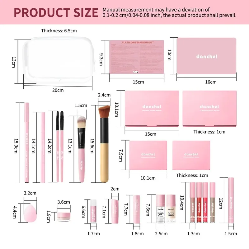 Christmas Gift All In One Full Face Makeup Kit With Concealer Contour Highlight Blush Eyeshadow Eyebrow Pencil Lip Makeup