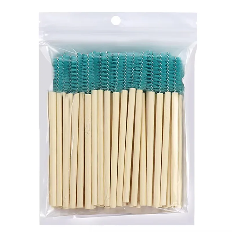 50 pçs alça de bambu escovas de cílios rímel varinhas aplicador cílios extensão escova sobrancelha spoolie escovas ferramenta de maquiagem