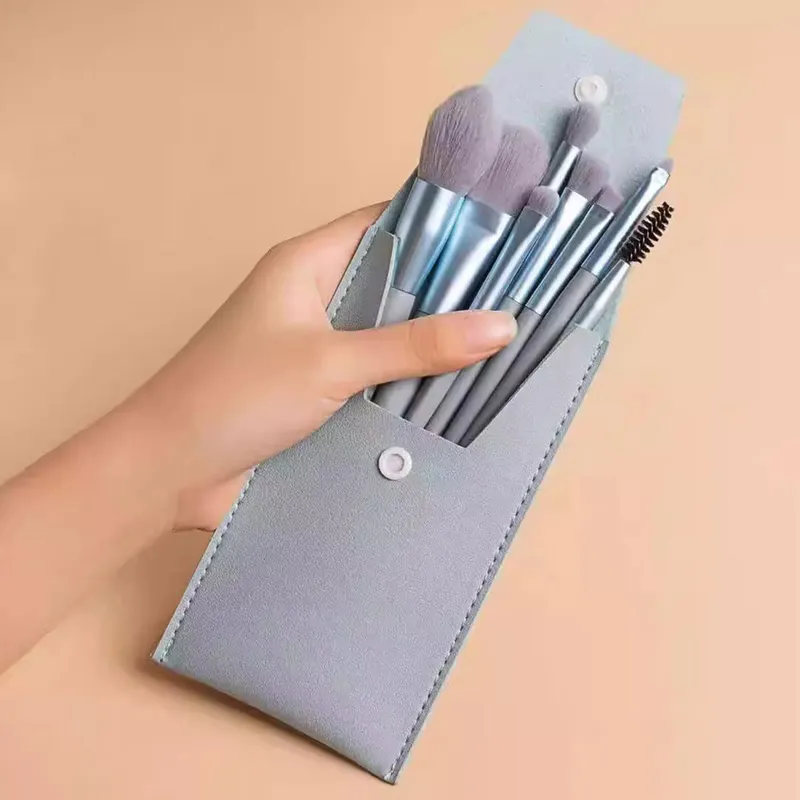 Conjunto de mini pincéis de maquiagem macios, 8 peças, base, blush, pó, sombra, iluminador, mistura, maquiagem, pincel cosmético, ferramenta de beleza