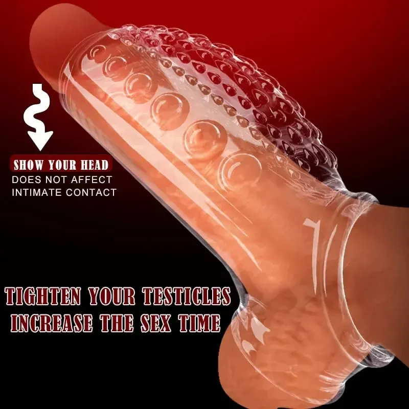 Pênis reutilizável ampliar anéis penianos atrasar a ejaculação preservativos pênis manga pau silicone glans capa ampliação brinquedos sexuais para homem