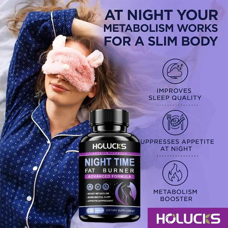 Queimador de gordura noturna extra forte promove início rápido do sono, aumenta o metabolismo e equilibra o cortisol, reduz os desejos noturnos