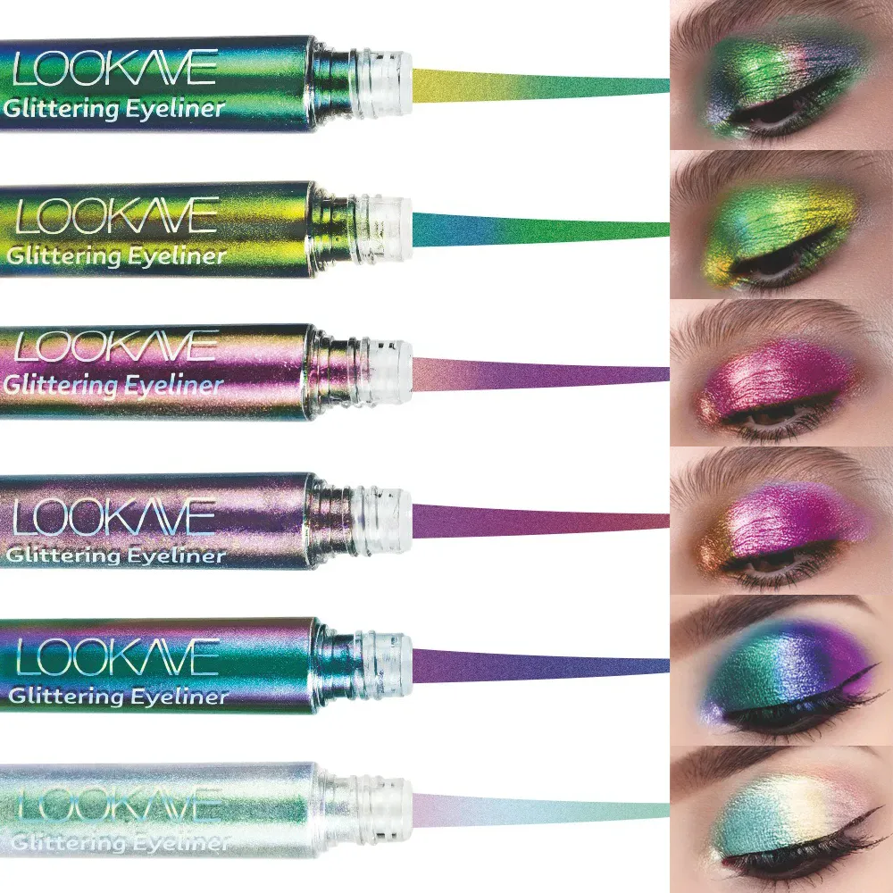 閃亮變色龍綠色液體眼線筆金屬眼影多色眼線筆珠光偏光閃光眼部彩妝