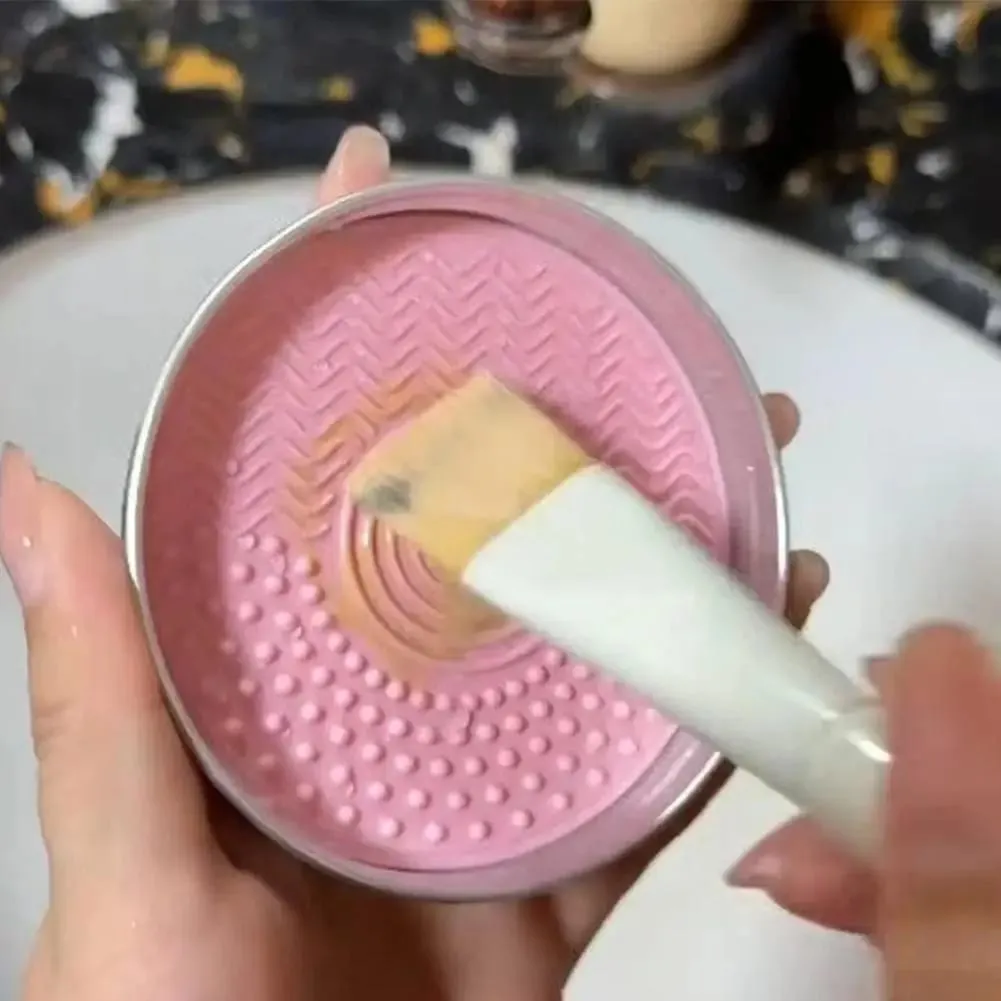 Escova de maquiagem portátil, sabão de limpeza, pêssego, perfumado, limpador sólido para esponja de maquiagem e pincéis, ferramenta de lavagem cosmética amigável para viagens