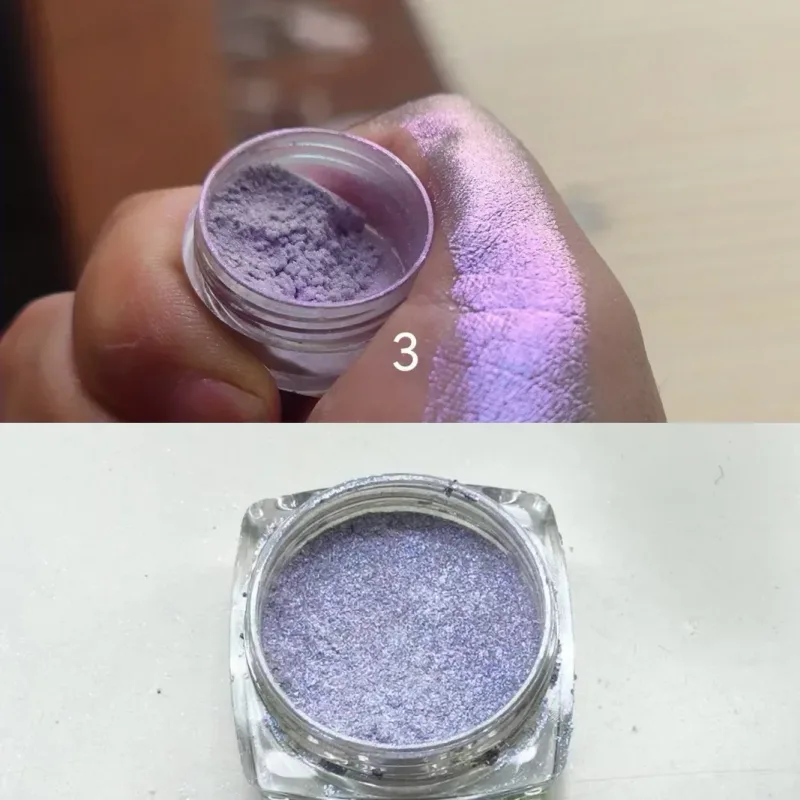 Glitter sombra em pó de longa duração cromo camaleão holográfico sombra em pó pigmento maquiagem dos olhos para mulheres cosméticos