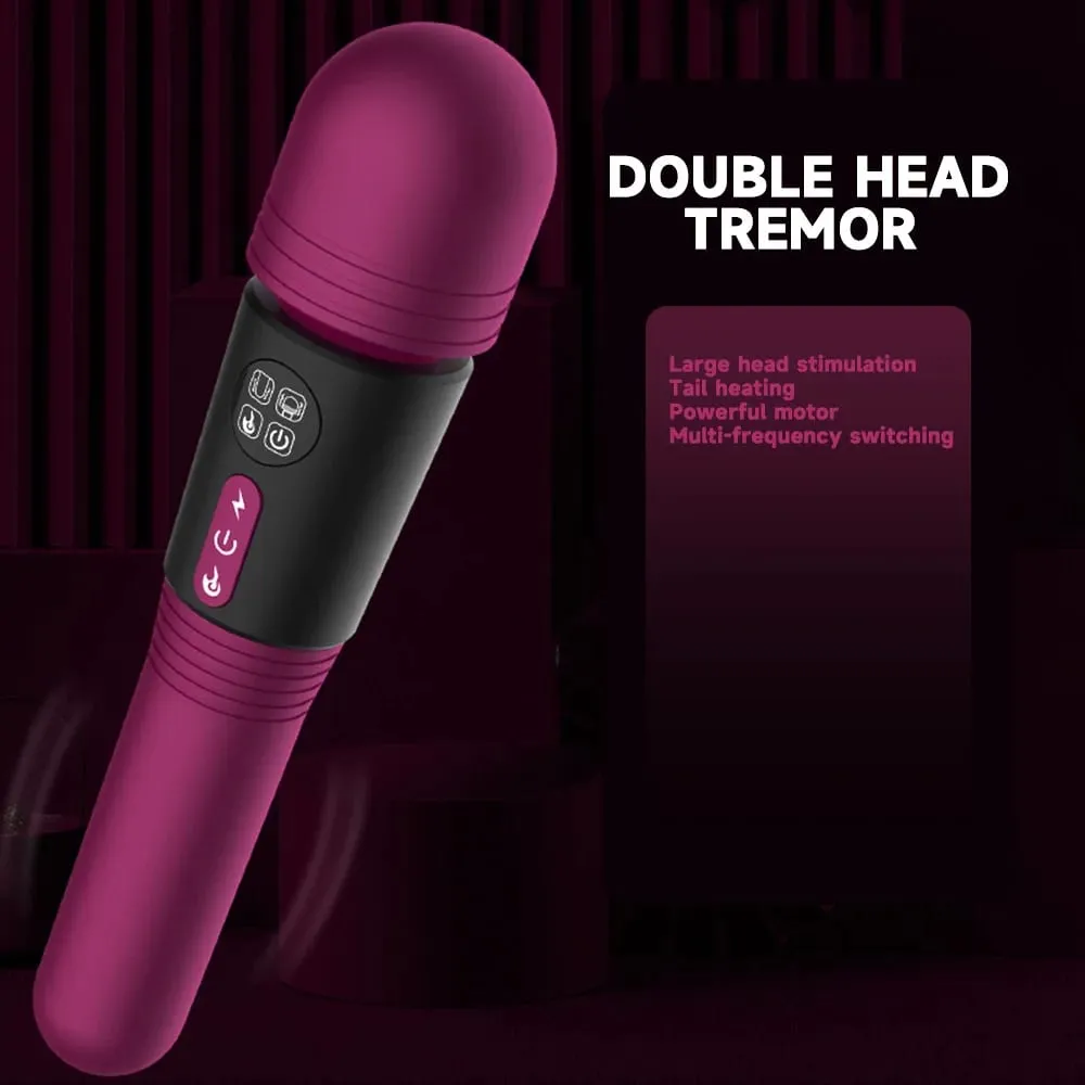 Double-Headed Women Vibrator AV Magic Wand G-Spot Vagina Nipple Stimulator Dildo Erotic Masturbator Massage Sex Toys for Couples