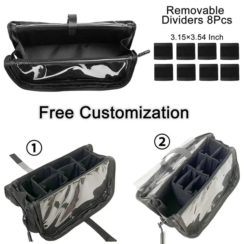 Bolsa de armazenamento para pincéis de maquiagem, com divisórias ajustáveis, dobrável, para armazenamento de pincéis de maquiagem, grande capacidade