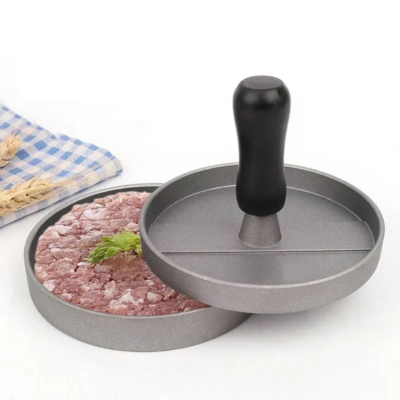 Burger Press Stainless Steel Smash Hamburger Presses Meat Mold for Deli Meats Kitchen Accessories Patties Meat Masher Circular