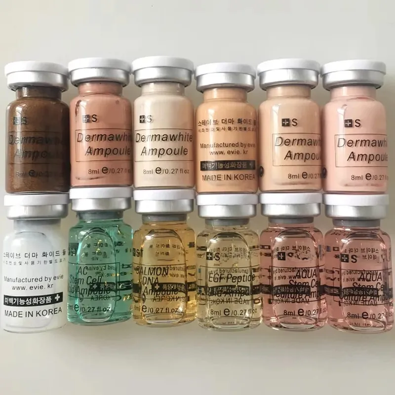 Coreia 8ml bb creme ampola iniciante starter kit rosto fundação salmão dna soro hidratar branqueamento cosméticos