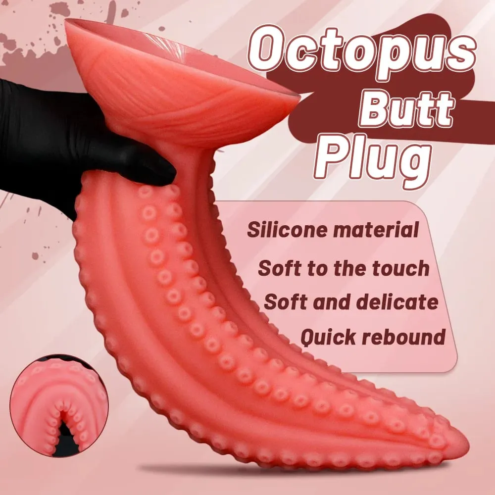 5 tamanhos grandes vibradores anal macio silicone longo butt plug monstro vibrador enorme rosa tentáculo vibrador masturbar brinquedos sexuais para mulheres homens