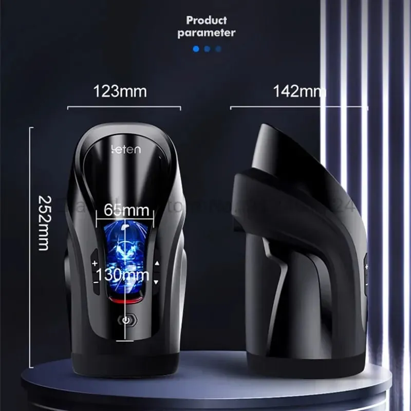 Leten THRUSTING-PRO automático 75mm vibrador telescópico de alta velocidade masturbador masculino máquina sucção masturbação brinquedos sexuais para homem