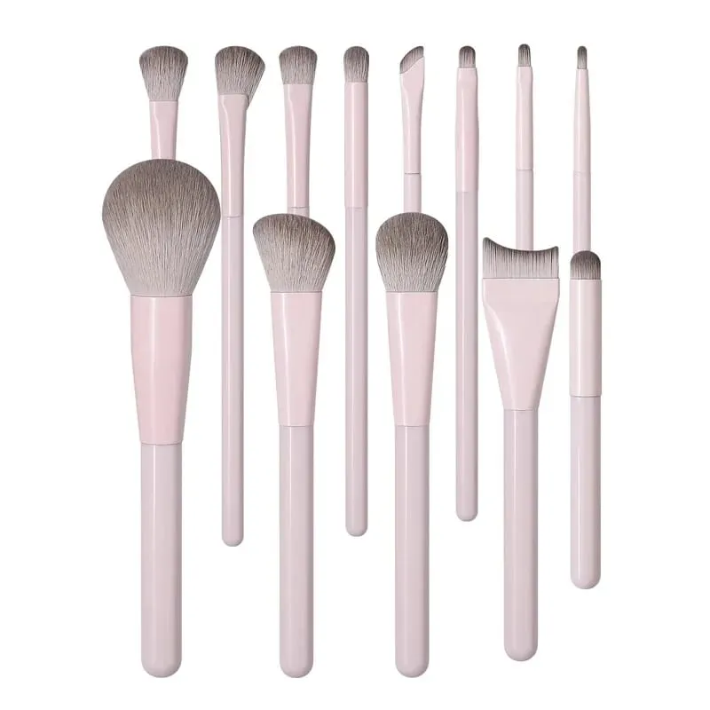 Conjunto de pincéis de maquiagem macios e macios, 13 peças, ideal para iniciantes de maquiagem, funciona para base, blush e sombra, para um visual de maquiagem impecável