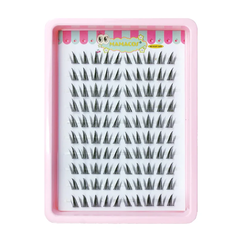 10 linhas olho de gato único cluster cílios postiços natural cosplay maquiagem cílios postiços auto-adesivo natural extensão de chicote fino