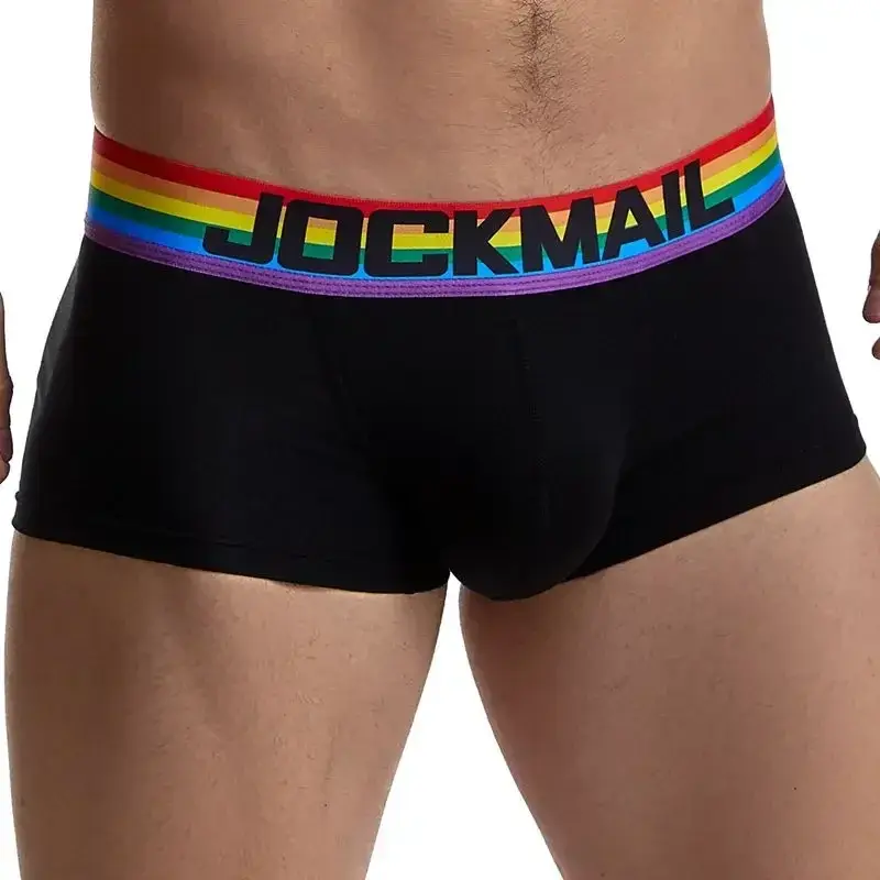 قوس قزح حزام رجل السروال boxershort القطن الرجال الملاكمين الذكور ملابس داخلية جيدة التهوية الرجال سراويل لينة سراويل داخلية للرجال أسود أبيض