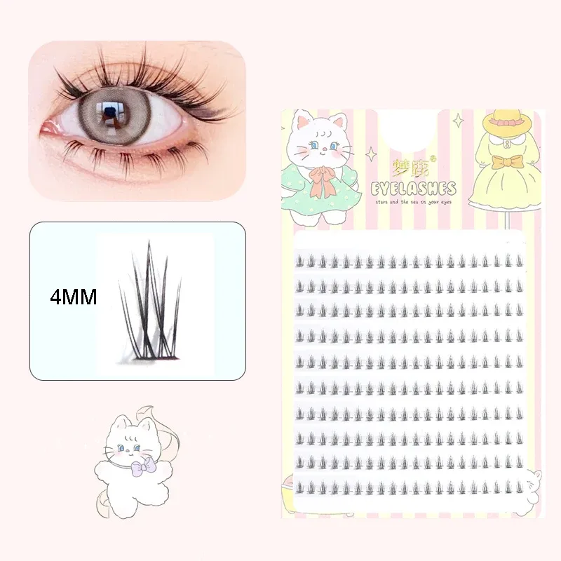 J onda v forma sob cílios quadrinhos olho cílios naturais inferiores cílios macios manga cílios cachos cachos maquiagem coreana