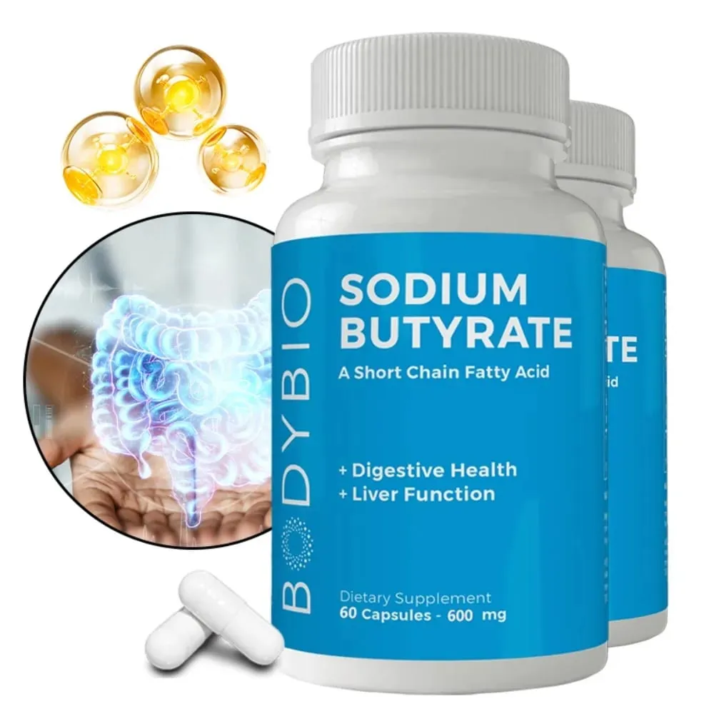 Sodium Butyrate Supplement Capsules for Digestion Health Supportloat Gas & Constipation Relief 120 Capsules — image 2