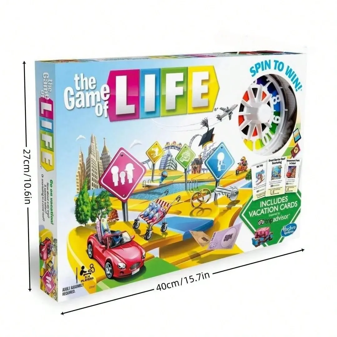 Jogo de tabuleiro de simulação de vida-jogo de festa com roda giratória (2-4 jogadores), jogo de cartas ideal para reuniões familiares, presente