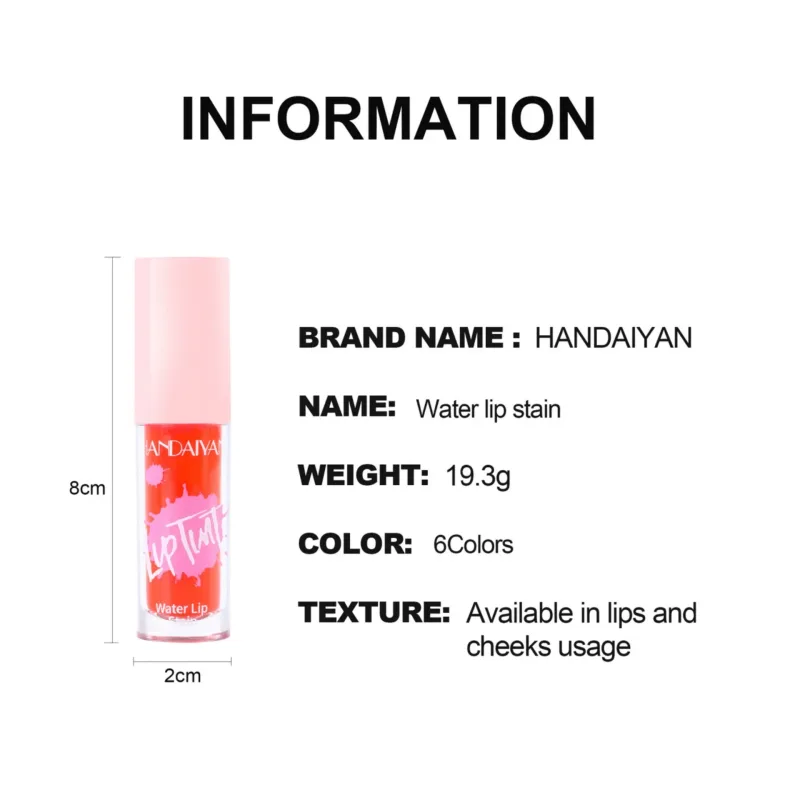 Multi-use 6 Colors Lip Gloss Cheek Tint Long Lasting Moisturizing Lip Dye Blush Makeup Lip Stain Glossy Lipgloss Cosmetics — image 7