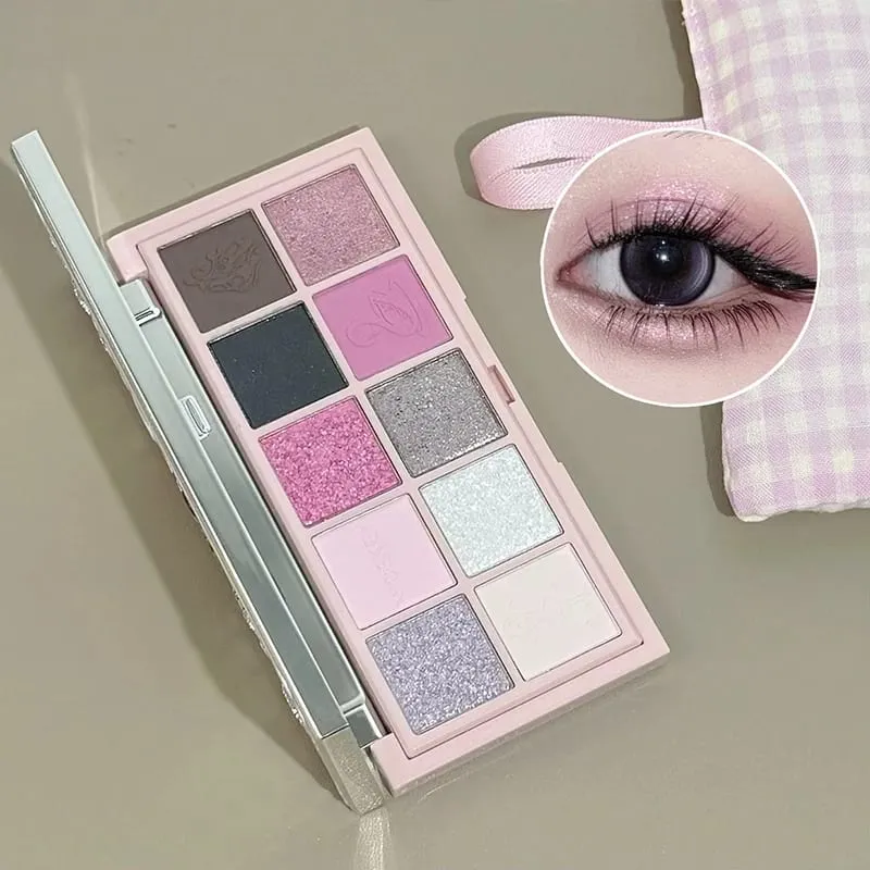 Conjuntos de maquiagem incluem 1 * mancha labial 1 * pó prensado 1 * pó de destaque 1 * paleta de sombra com colar kit de cosméticos para presente